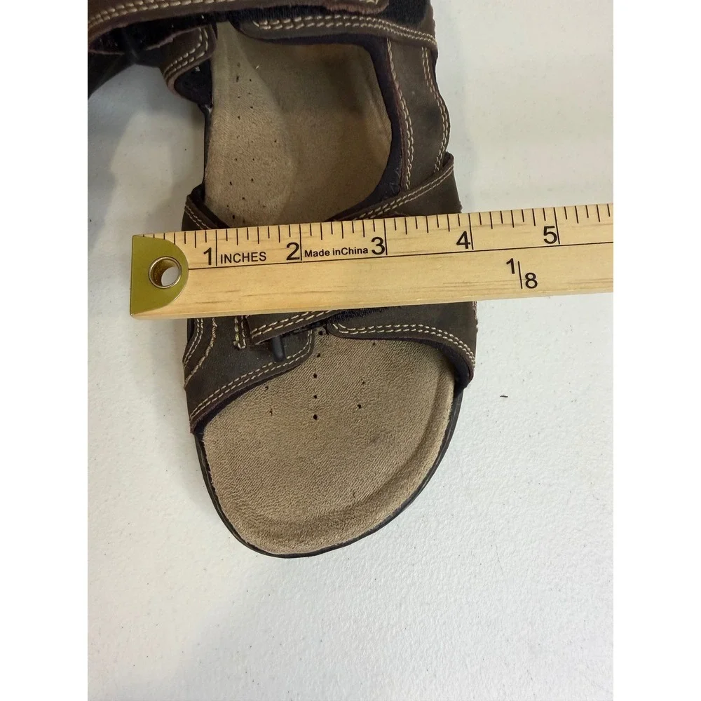 Dockers Mens Dark Brown Leather Strappy Sport Sandals Size 9M